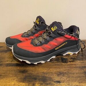 Merrell Moab Speed Mens Hiking Shoes Red Black Trail Running Sneakers Vibram